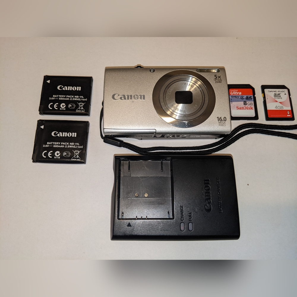Canon PowerShot A2400 IS 16MP 5x Zoom Camera With Charger & 2 Batteries Tested